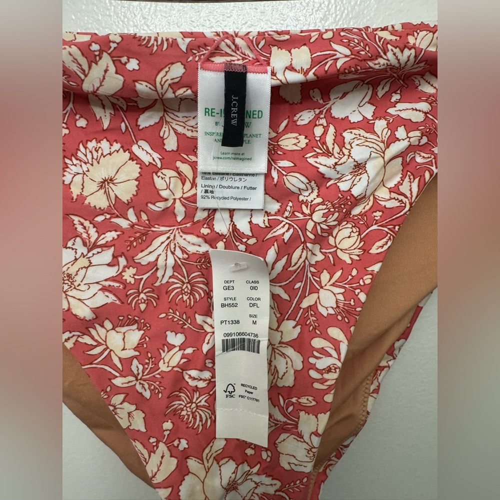 NWT J.Crew High Rise Floral Bikini Bottom | Tossed Floral Swim Bottom - Picture 3 of 3